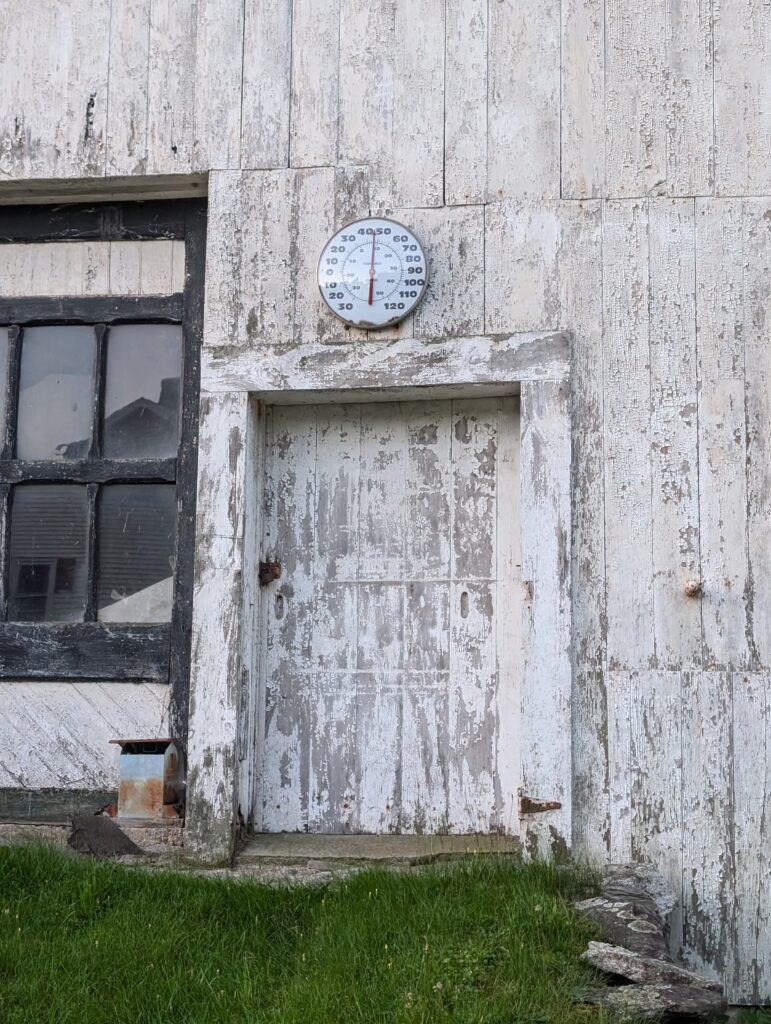 exterior door with peeling paint