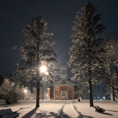 winter landscape in Leicester, MA